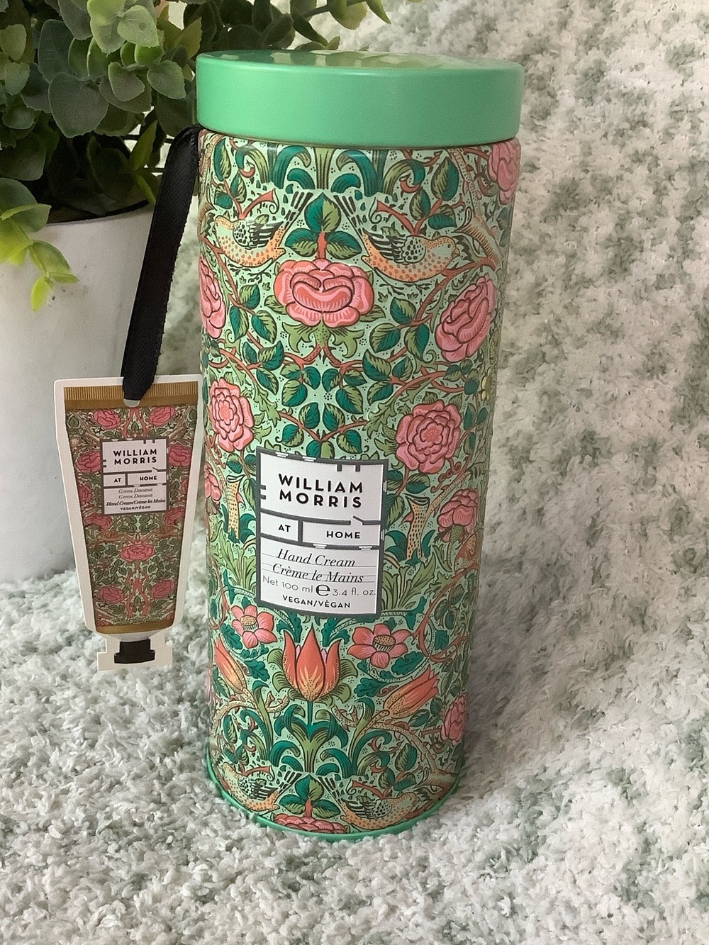 William Morris At Home Scented floral Hand Cream Green Davana & Gift Tin NWT 3.4
